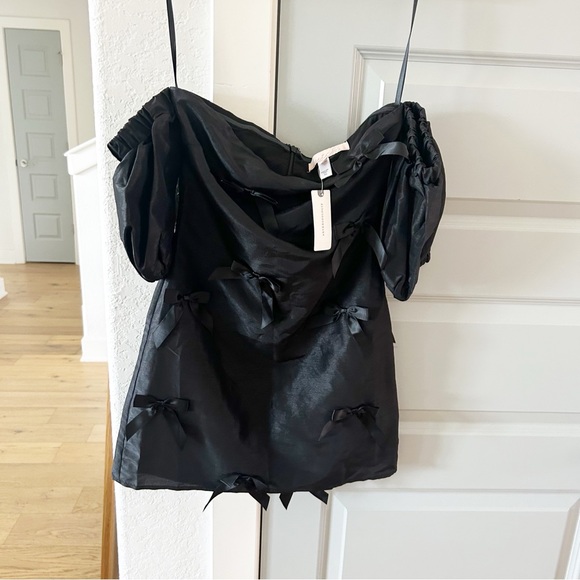NWT Anthropologie Hutch Off-The-Shoulder Bow Mini Dress - Picture 6 of 10
